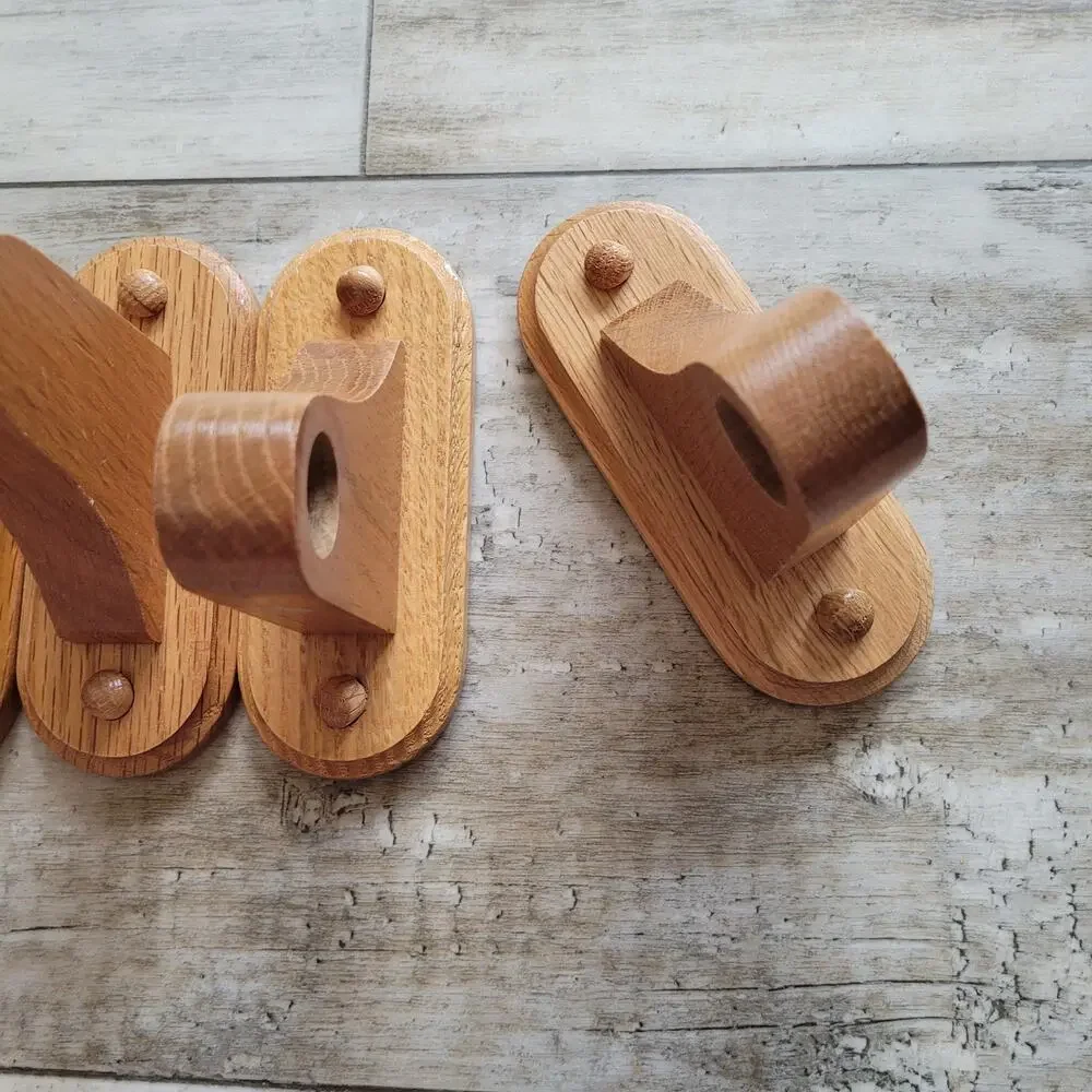 VTG Solid Oak Bathroom Hardware Set Towel Bar TP Holder Cottagecore Farmhouse